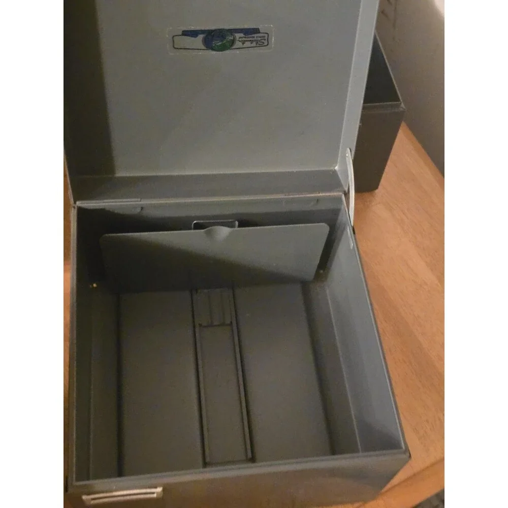 Vintage Steelmaster Industrial Metal Index Card File Box Gray Art Steel Co...